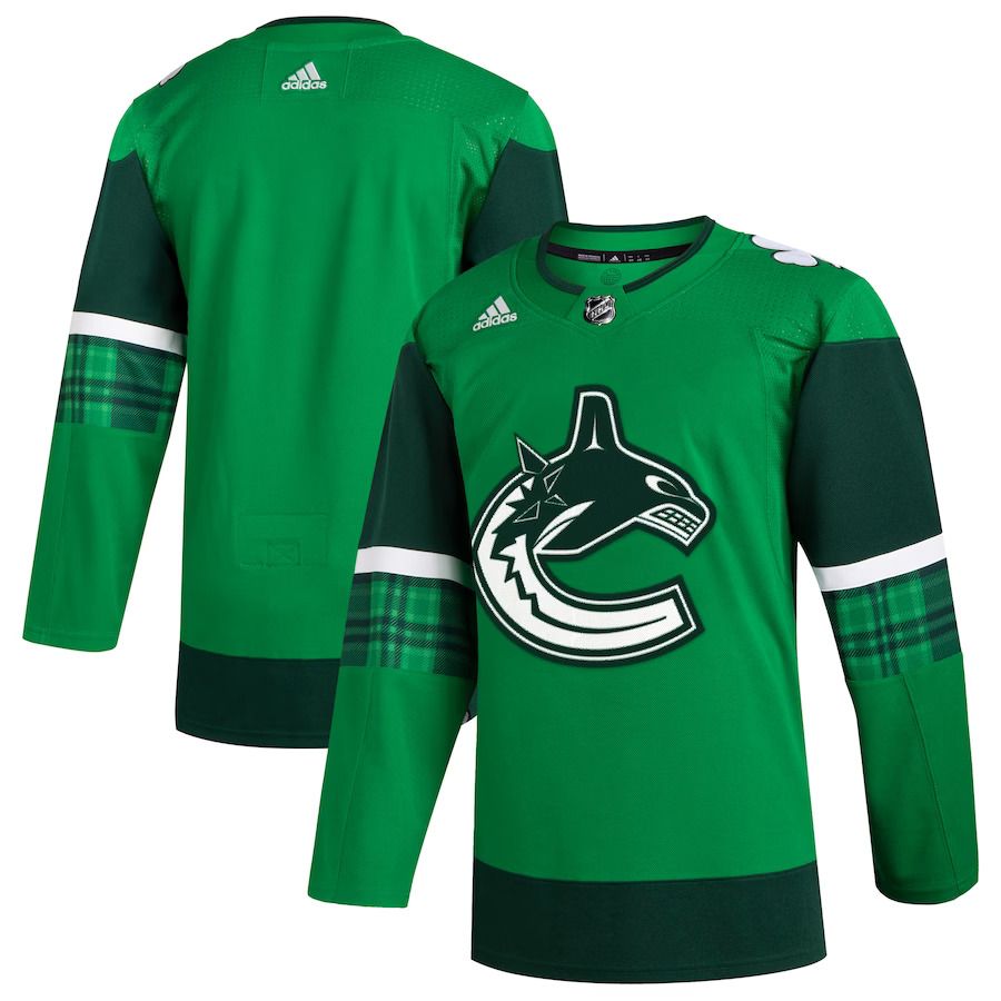 Men Vancouver Canucks adidas Kelly Green 2023 St. Patricks Day Primegreen Authentic NHL Jersey